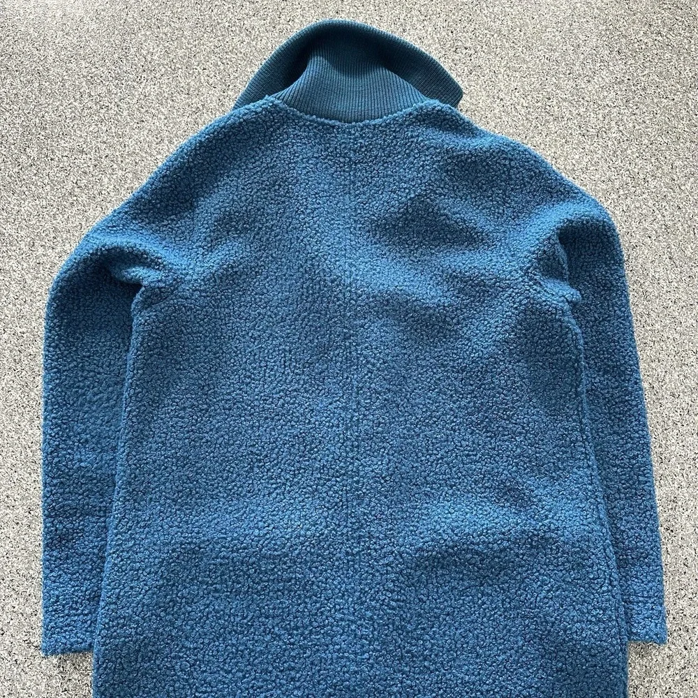 Lands End Jacket Womens M Medium Sherpa Big Collar Blue Button Up Teddy - Picture 8 of 8
